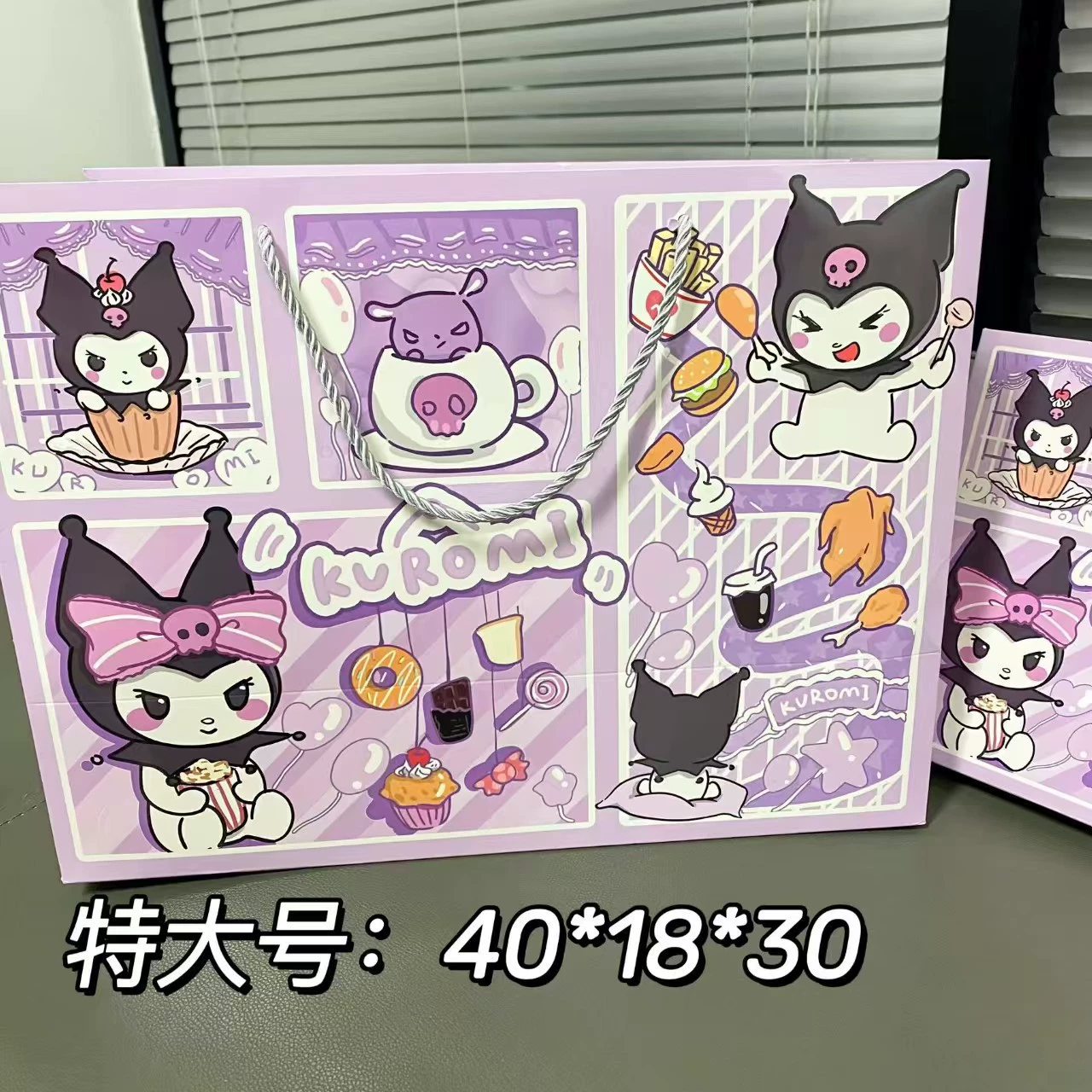 Ручная роспись Sanrio, подарок на день рождения, детский утолщенный белый картонный мешок Melody, прочный подарочный пакет для хранения