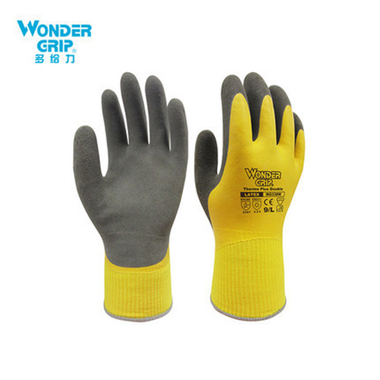 Guantes a prueba de agua de trabajo de trabajo de trabajo antideslizante, látex grueso y resistente al desgaste, jardinería, acuática y frío