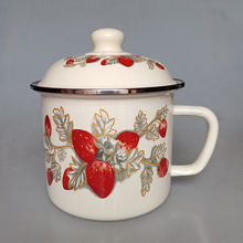 怀旧老式搪瓷缸子超大家用大茶缸子青花瓷茶杯大号茶缸喝水搪瓷杯