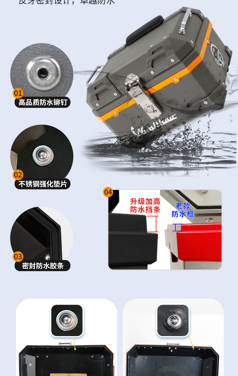 Compatible with Ninebot Fz110/F90M/Fzmix electric scooter rear trunk, non-aluminum alloy storage scooter trunk