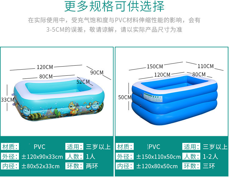 A充气泳池家用儿童充气球池加厚PVC水池婴儿游泳池玩具戏水池详情5