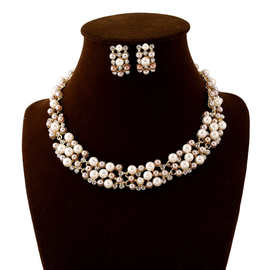pearl necklaces set earrings jewelry women 珍珠潮女项链饰品