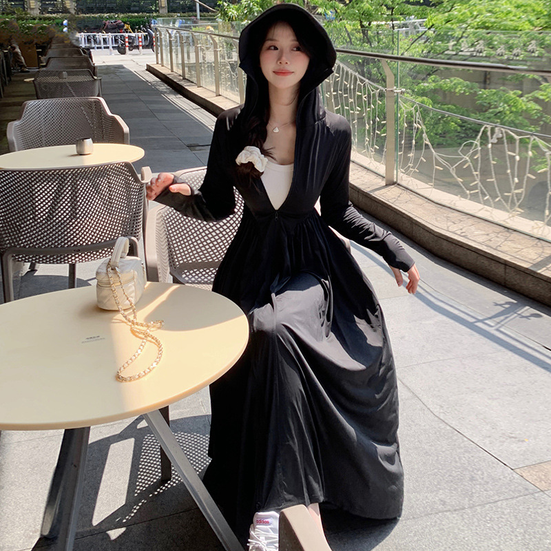 Ropa de protección solar para mujeres verano nuevo vestido largo anti-UV vestido largo de hielo todo el cuerpo ropa de protección solar blusa