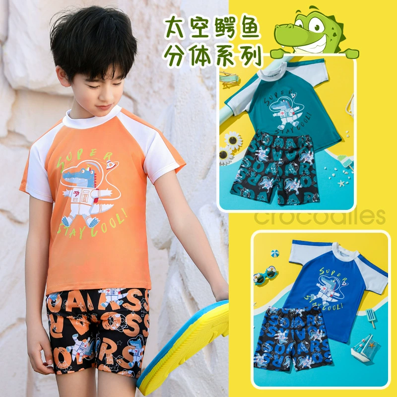Детский купальный костюм для мальчиков Купальники для девочек Zhongdai Tong Spa плавки набор оптовые детские купальники с короткими рукавами