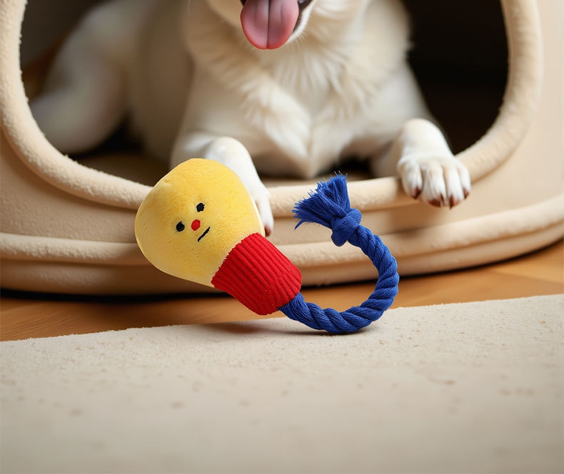 Jucărie de pluș pentru câini în formă de bec cu sunet_voghion.com