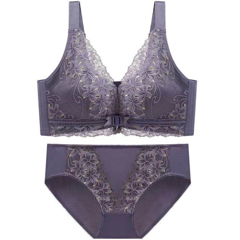 [delgado y grueso opcional] el pecho pequeño de la mujer de la ropa interior de la hebilla delantera se reúne para evitar la caída y recoger el sujetador de encaje de leche secundaria.