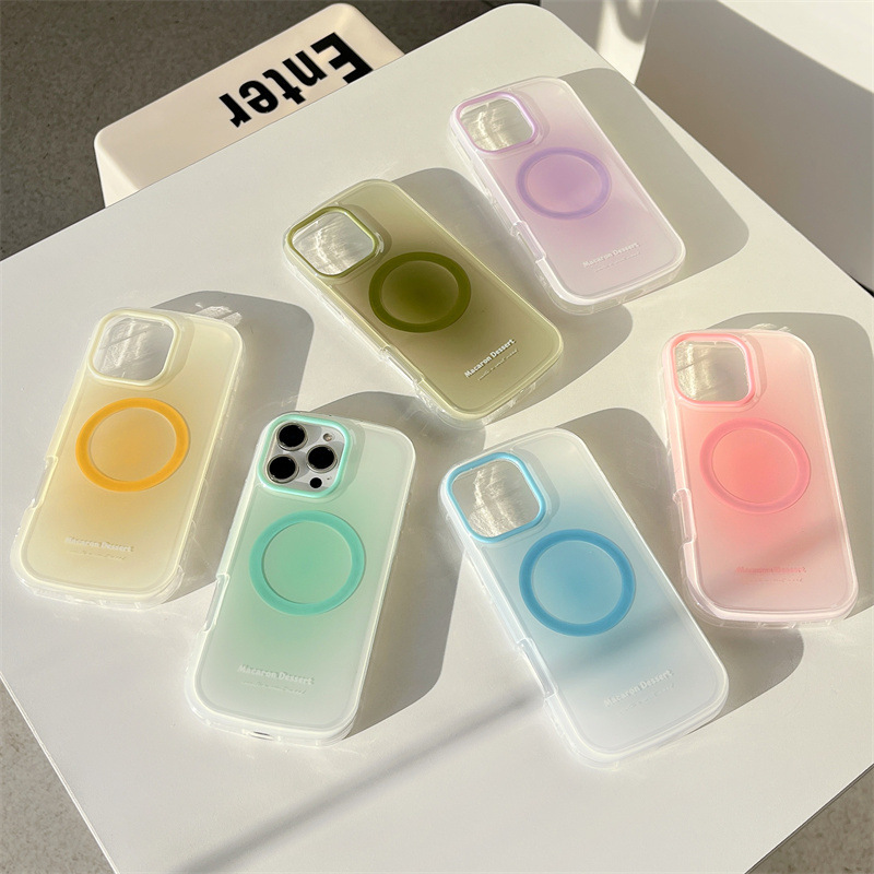 Casual Pure Color Smudged Magnetic Iphone14/13 Suitable for Apple 16/15Promax Mobile Phone Case Anti-Fall All-Inclusive