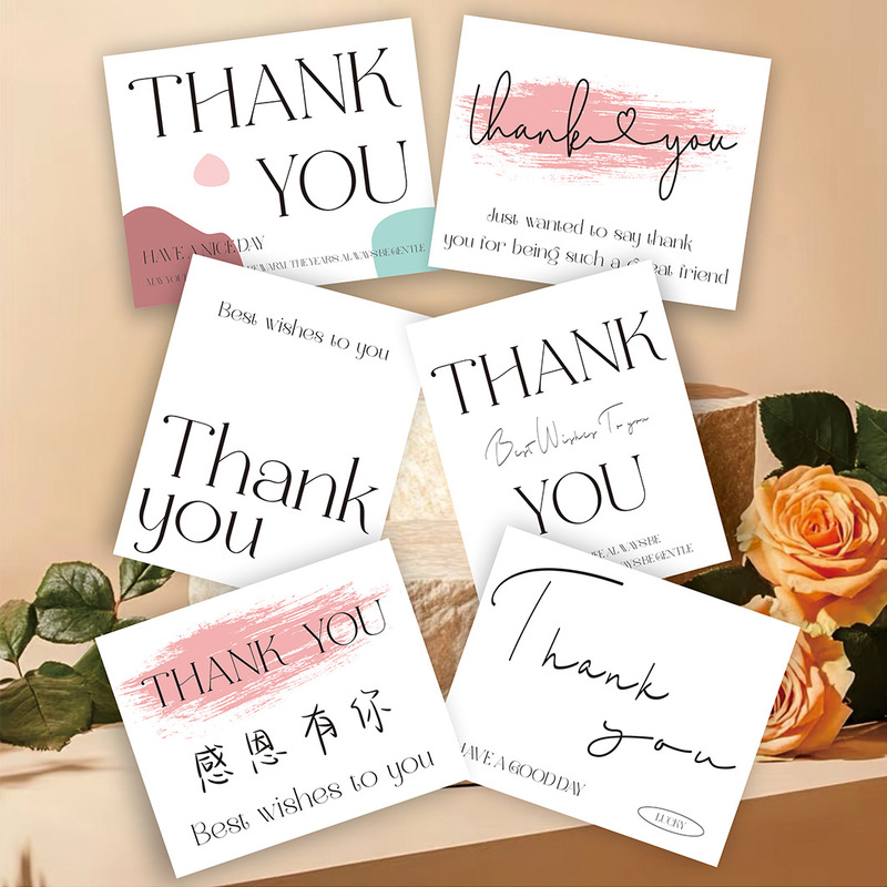 Thank you感謝カードins風お土産花ギフトボックス装飾カード祝福メッセージカードはがきカード|undefined