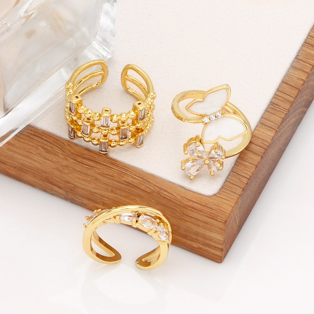 Fashion Butterfly Shaped Geometric Index Finger Simple Copper Ring Female