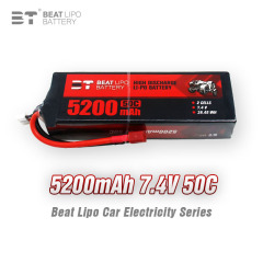 BT LIPO倍特電池5200mAh/2S/50c/モデルレースリチウム電池