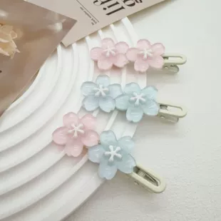 Заколка для волос Jelly Cherry Blossom, смоляная боковая клипса, 6 см, пастельные цвета