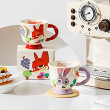 正版授权疯狂动物城朱迪尼克马克杯女新款家用情侣水杯生日礼物