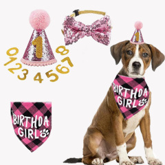 ペットの誕生日パーティーセット猫犬の誕生日よだれ飾り蝶ネクタイ帽子アレンジセット