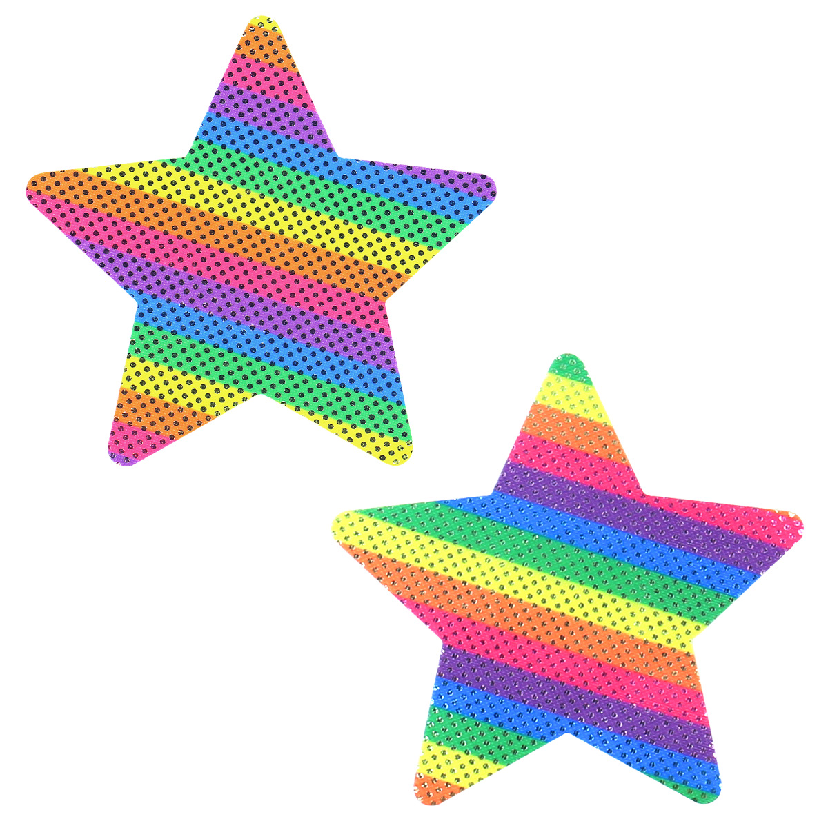 다섯개 별 직선 얇은 무지개 물방울 무늬