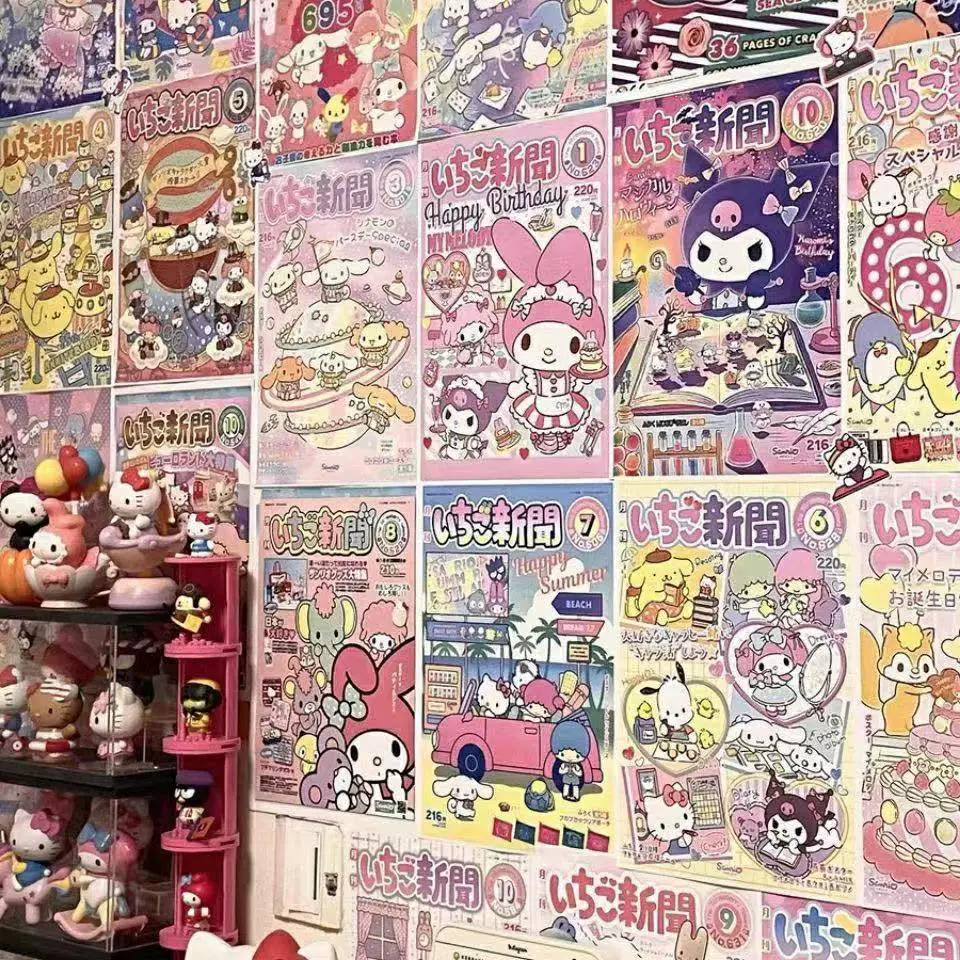 Poster (Sanrio) Self-Adhesive Sticker Poster, Comic Characters, Multi-Size Packs