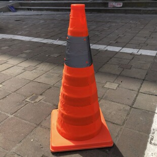 Road warning reflective barricade ice cream bucket cone folding road cone warning light emergency retractable road cone
