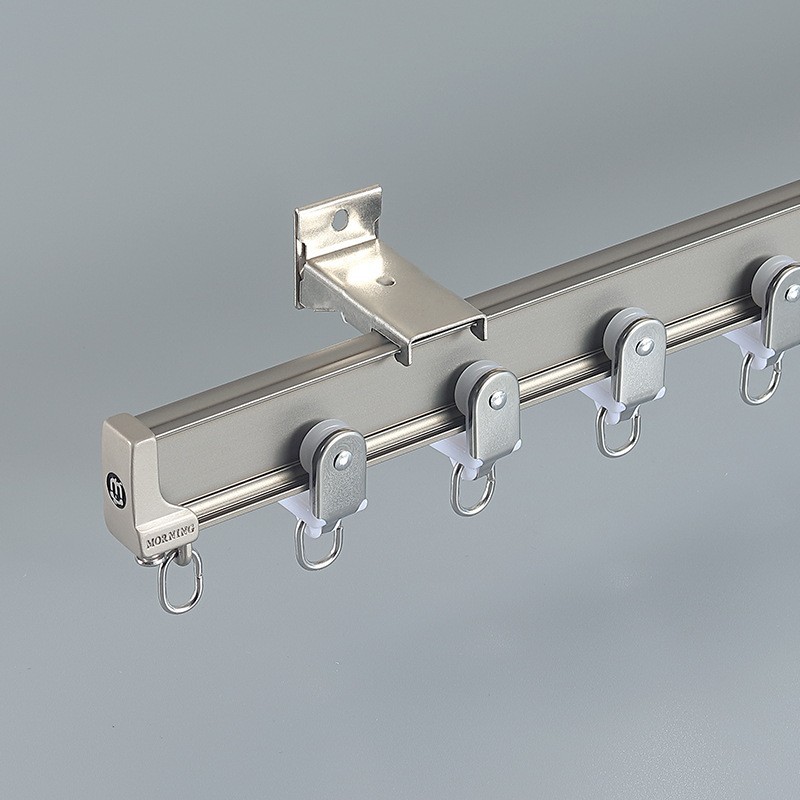 aleación de aluminio gruesa silenciosa cortina galvanizada rieles Roma barra de cortina lateral monorril deslizante Keqiao al por mayor rieles recto