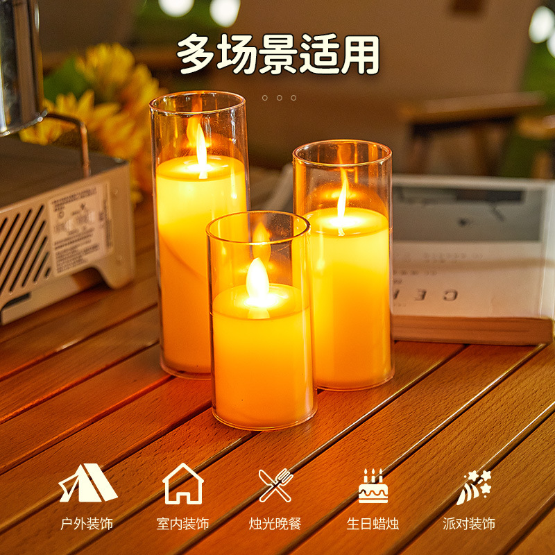 Glass electronic candle