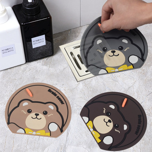 Floor Drain Cover for Bathroom, Toilet, and Sewer to Prevent Mosquitoes and Odors, Anti-Odor Floor Drain Cover with Cute Bear Design