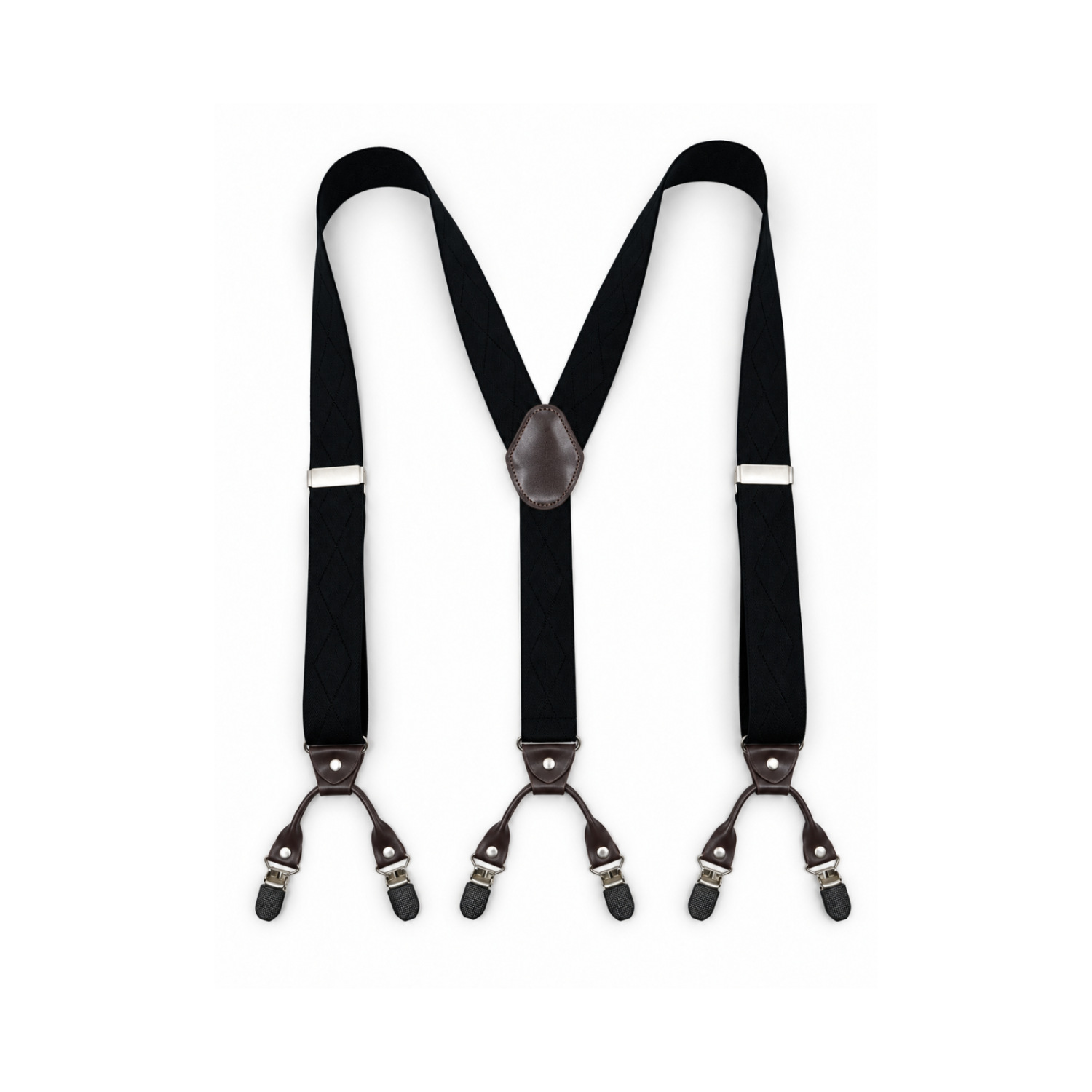 Suministro exclusivo transfronterizo: Tirantes para hombre de 3.5 cm con 6 clips, empaque en caja de regalo, tirantes elásticos.
