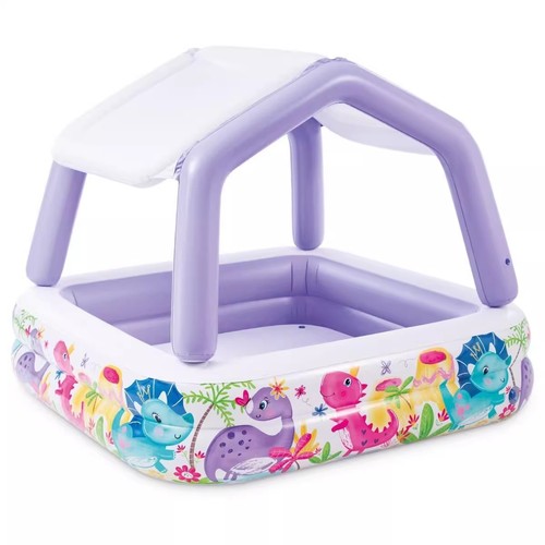 INTEX Rainbow Flamingo Pool Family Sprinkler with Slide Cartoon Play Pool Inflatable Ocean Ball Pool