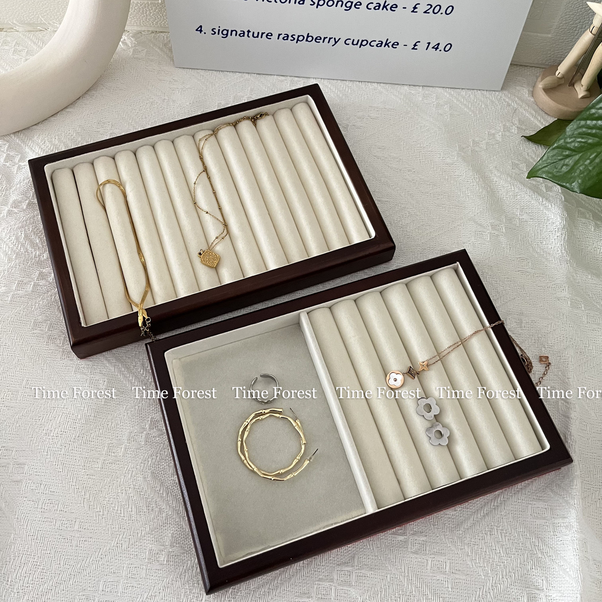 woodiness Jewellery Tray Ring Pendant Bracelet Jewelry Display rack Necklace Exhibition jewelry Tray Ring Storage