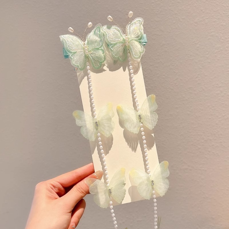 Niños arco de perla trenzado cadena de cabello niñas dulces bordas clip de cabello de cola de caballo de cabello de princesa tocado