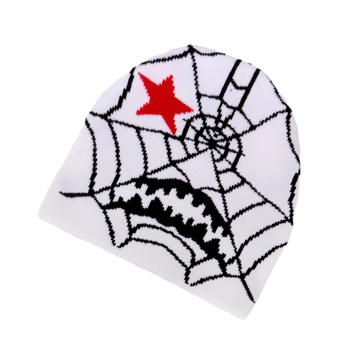Unisex Halloween spiderweb pattern knitted hat personality fashion trend for men and women_voghion.com