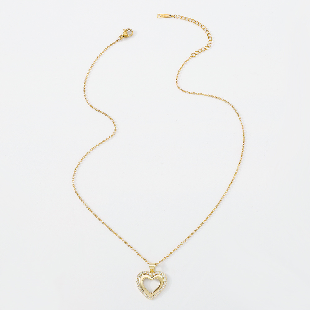 geometric niche love necklace hollow micro-inlaid irregular necklace