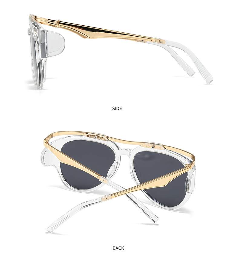 Commercio estero Esplosioni transfrontaliere Occhiali da sole Fotografia di strada europea e americana Ins Internet Modello rosso Occhiali da sole geometrici in metallo Donna LH16_voghion.com