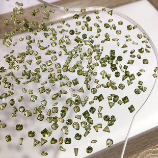 Pointed bottom mini model ice transparent olive green naked diamond micro zirconium flash zircon nail drill nail diamond mix