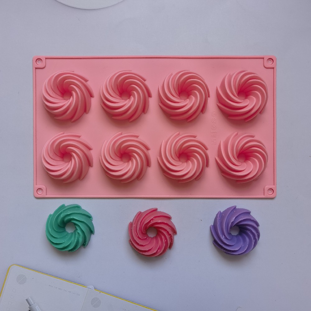 8 espirales 79 molde de silicona pastel helado pudín molde de postre jabón utensilios de cocción