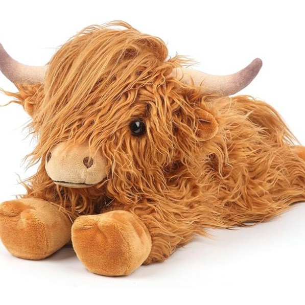 跨境Highland Cow 填充动物毛绒玩具,缓解焦虑,儿童睡前高地牛