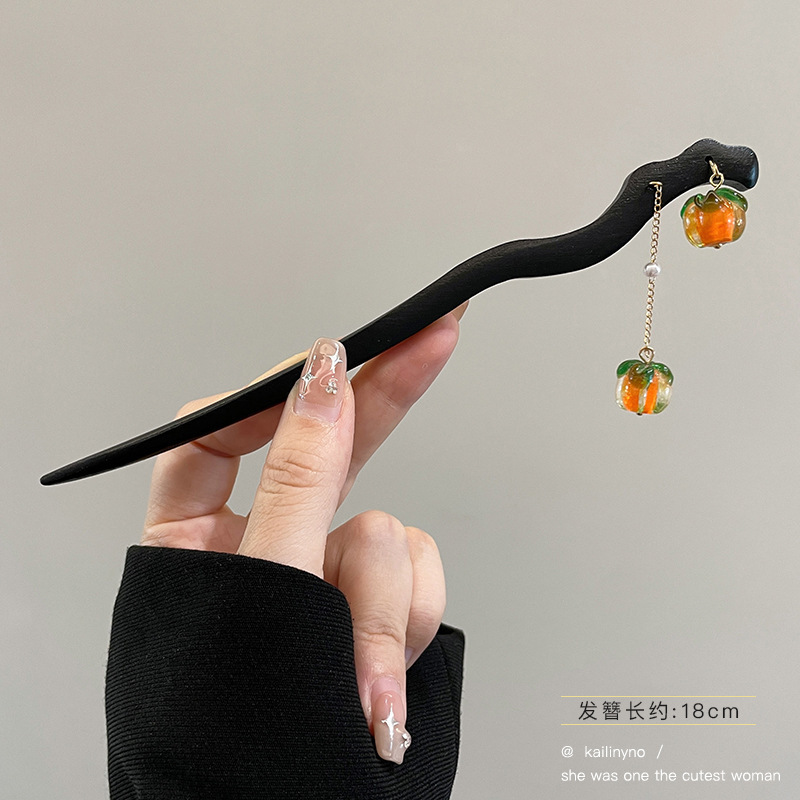 Nueva horquilla de flores de estilo antiguo chino, horquilla de sentido avanzado moderno, horquilla de cabello femenino, horquilla de Hanfu, tocado de horquilla de madera