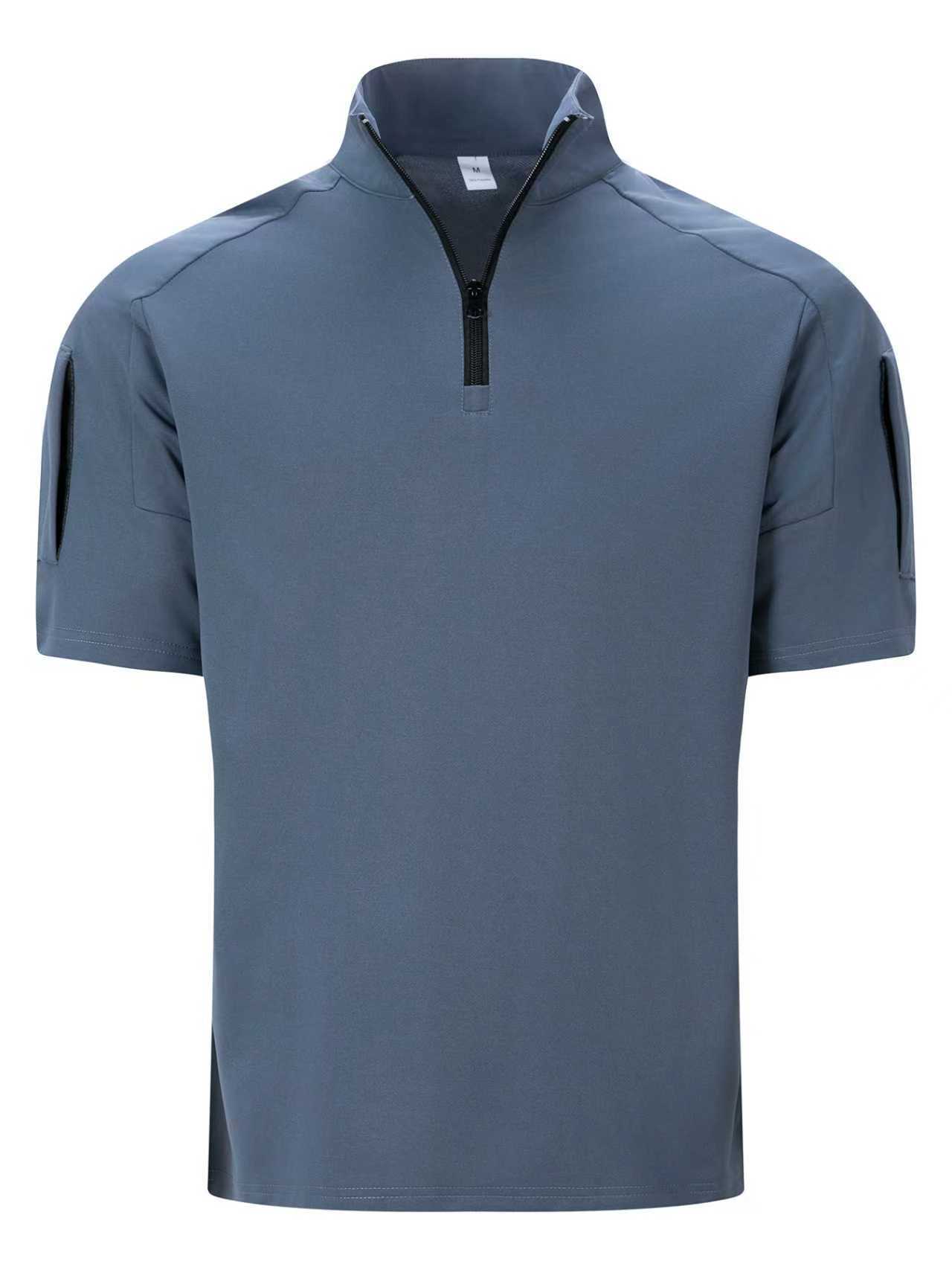 Men's Summer Tactical Sportswear Set, Quick-Dry Two-Piece Outfit With Arm Pocket For Outdoor Training & Casual Wear_viptrois.com