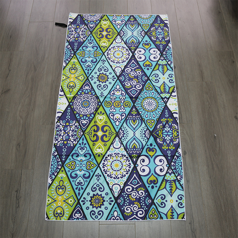 Shengchun Toalla de playa de terciopelo de doble cara absorbente Toalla de secado rápido Comercio exterior Toalla de baño de microfibra cambiable de impresión digital transfronteriza