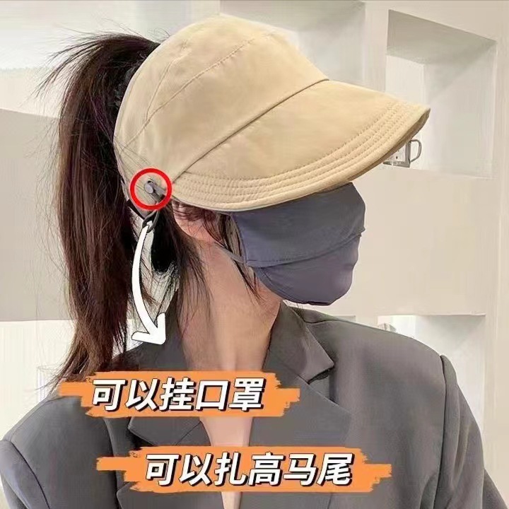 日よけ帽子の女性の春の夏の新型の速乾の漁師の帽子の日焼け止めの帽子の屋外のアヒルの舌の帽子の薄い金の空のトップの太陽の帽子