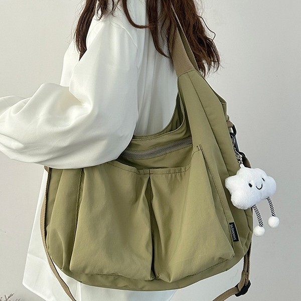 Lightweight Large-Capacity Cloth Bag Women's New Shoulder Tote Bag Trendy Simple Handbag Casual Travel Crossbody Bag Lightweight Large-Capacity Cloth Bag Women's New Shoulder Tote Bag Trendy Simple Handbag Casual Travel Crossbody Bag