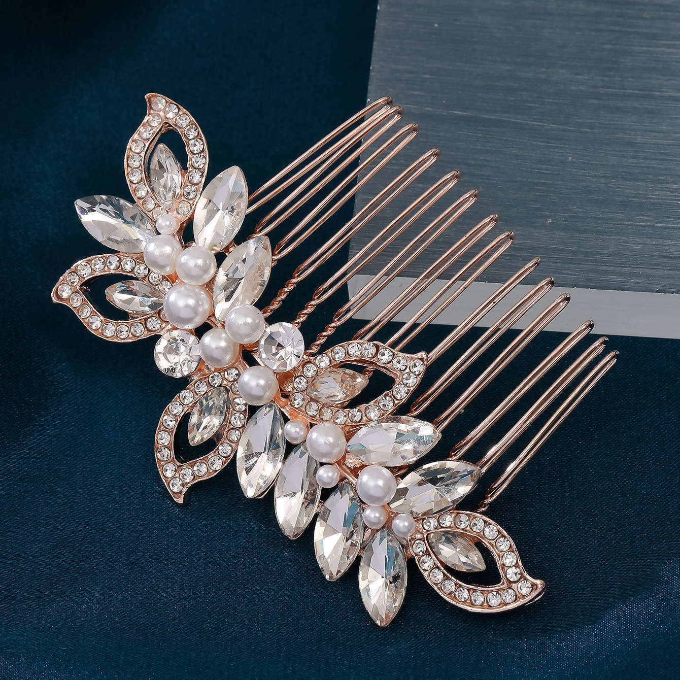 Braut Perlentischkamm Aus Metall Hochzeitsfrisur Haarschmuck_voghion.com