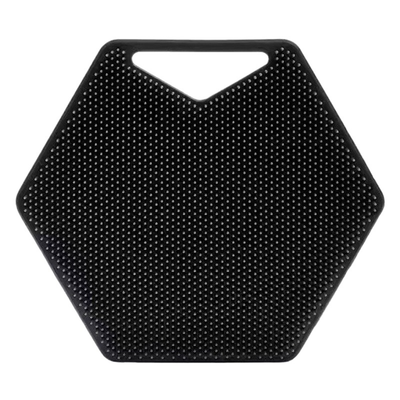 Amazon nuevo polígono de silicona cepillo de baño portátil montado en la pared cepillo de champú de silicona cepillo de baño hexagonal