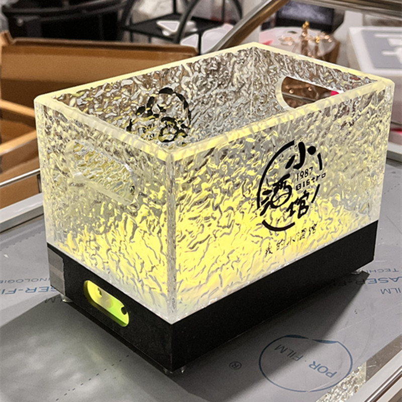 新しいバー氷紋発光ビール桶ledシャンパン桶バーアイデアktvpc透明転倒防止ビール枠|undefined