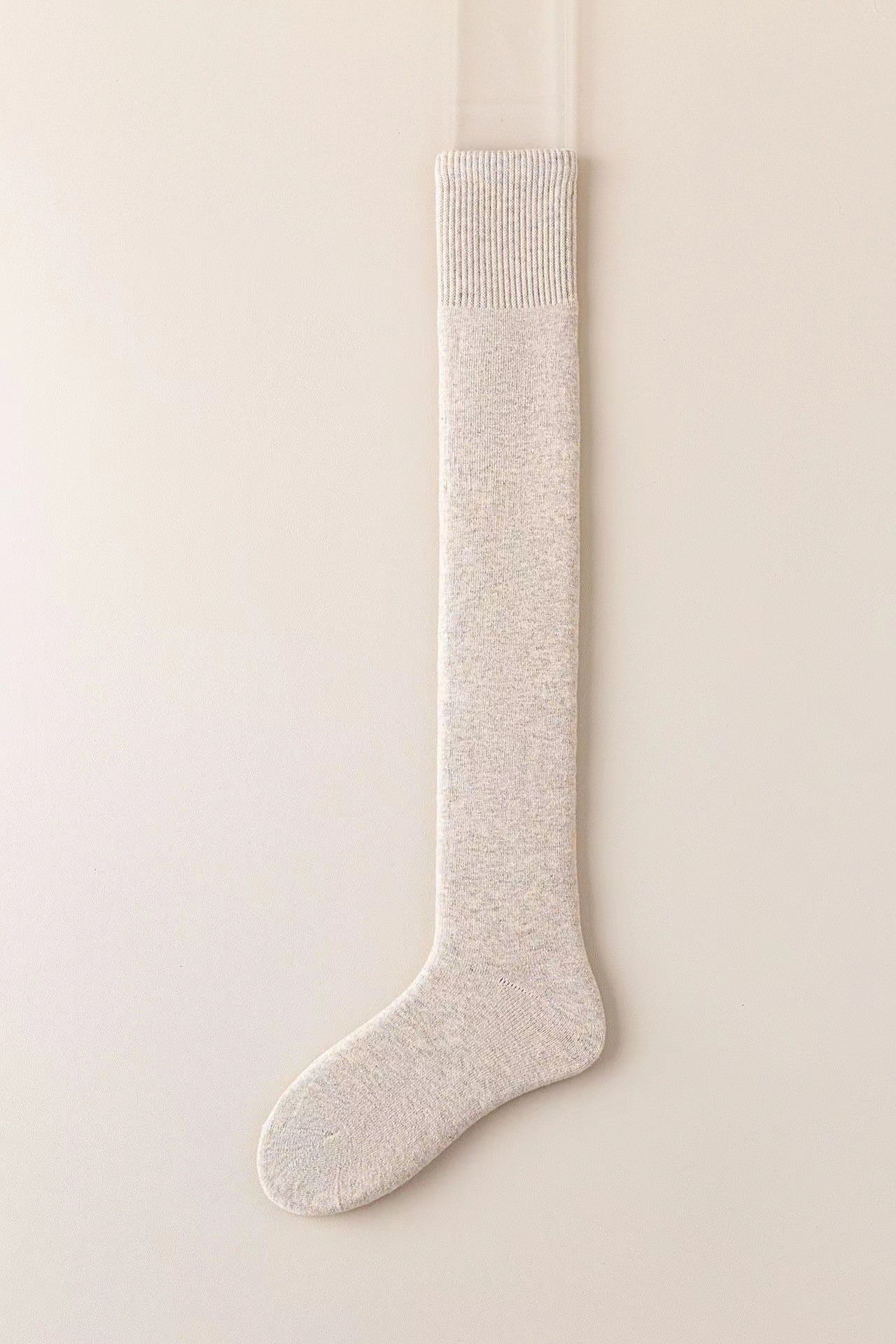 Terry calcetines sobre la rodilla calcetines altos de otoño e invierno medias de micro-presión de adelgazamiento con forro polar engrosado para mujer calcetines de muslo de desgaste exterior cálidos