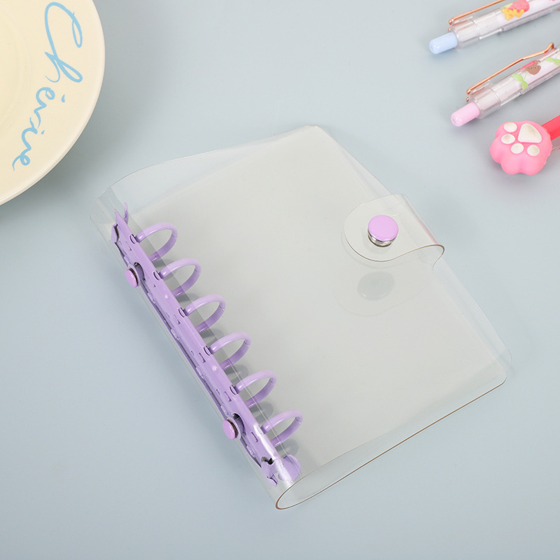 透明 PVC ソフトレザーバインダー旅行記録 A7 取り外し可能なルーズリーフブックシェルフォトアルバム収納ノートブック