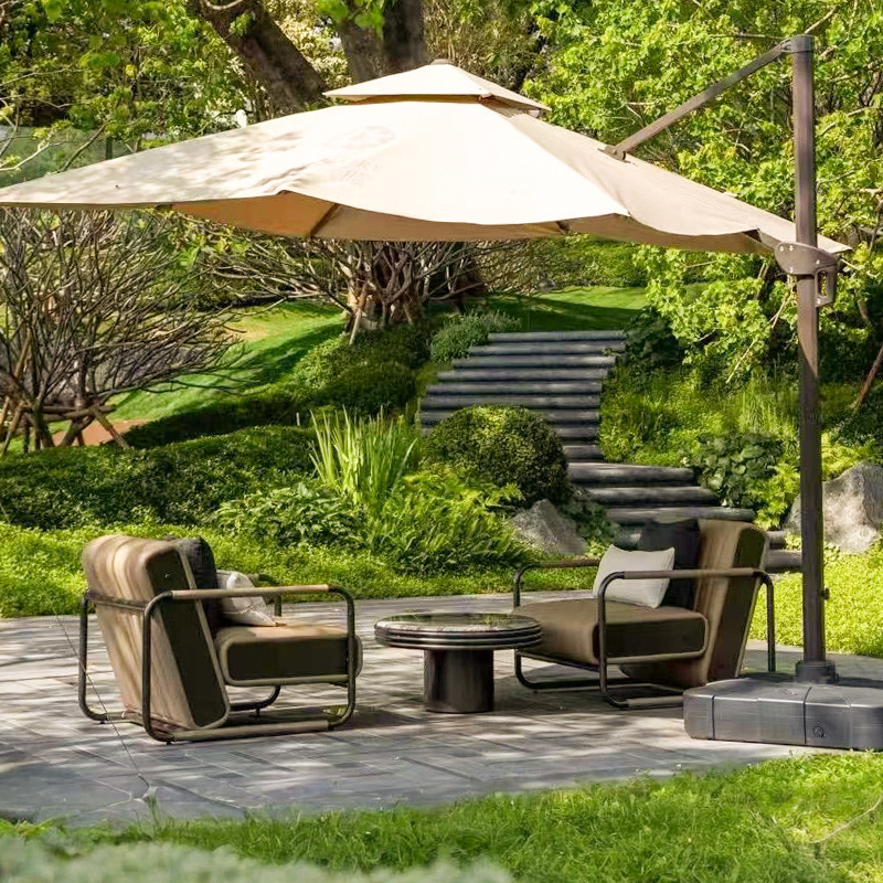 Sofá al aire libre ocio villa balcón patio hotel de cuero mesa de té individual combinación de muebles impermeables