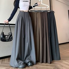 【现货，西装腰头】西装阔腿裤女2025春夏设计感宽松休闲拖地裤裙
