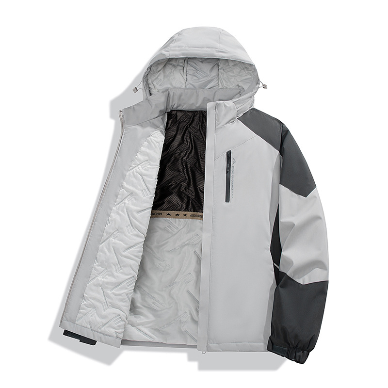 Chaqueta Acolchada con Capucha para Hombre Poliéster Térmico Engrosado para Invierno