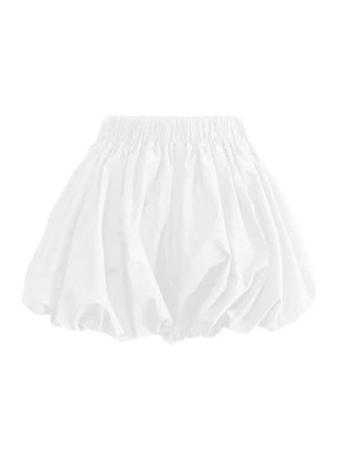 Black Cloud Bouquet Pants Skirt Women Summer High-Waist Slimming Pumpkin Pom-pom A-Line Casual Bubble Lantern Shorts