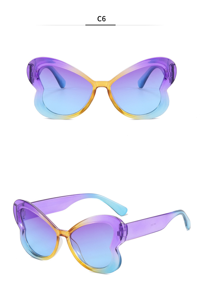 40g Weight Full Frame Glasses Structure Sunglasses Classification Ac, UV400 Protection Lens Material Butterfly Frame Glasses Style Daily, Street Occasion Butterfly Pattern Women's Gender Sweet, Streetwear Style Blue Color Sweet Streetwear Butterfly Ac UV400 Protection Butterfly Frame Full Frame Women's Sunglasses 10