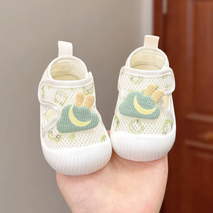 Baby Soft-Soled Toddler Shoes Spring and Summer Style Baby Boy Breathable Cartoon Mesh Shoes 1-3 Years Old 0 Baby Non-Slip Toe Shoes