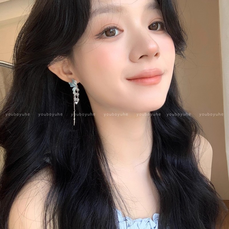 超仙精致蝴蝶流苏耳钉女轻奢高级感气质耳环2025新款冷淡风耳饰品|undefined